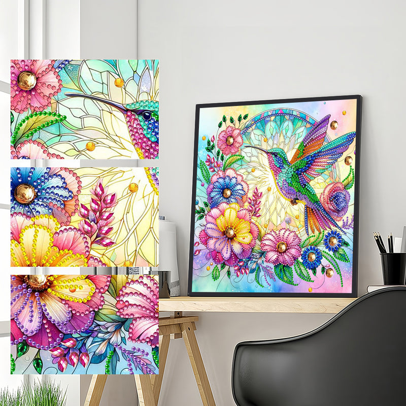 Hummingbird and Wreath Special Shaped Drills Diamond Painting