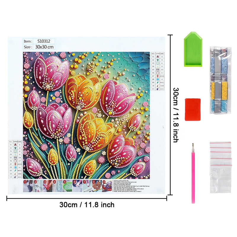 Yellow and Gold Tulips Special Shaped Drills Diamond Painting