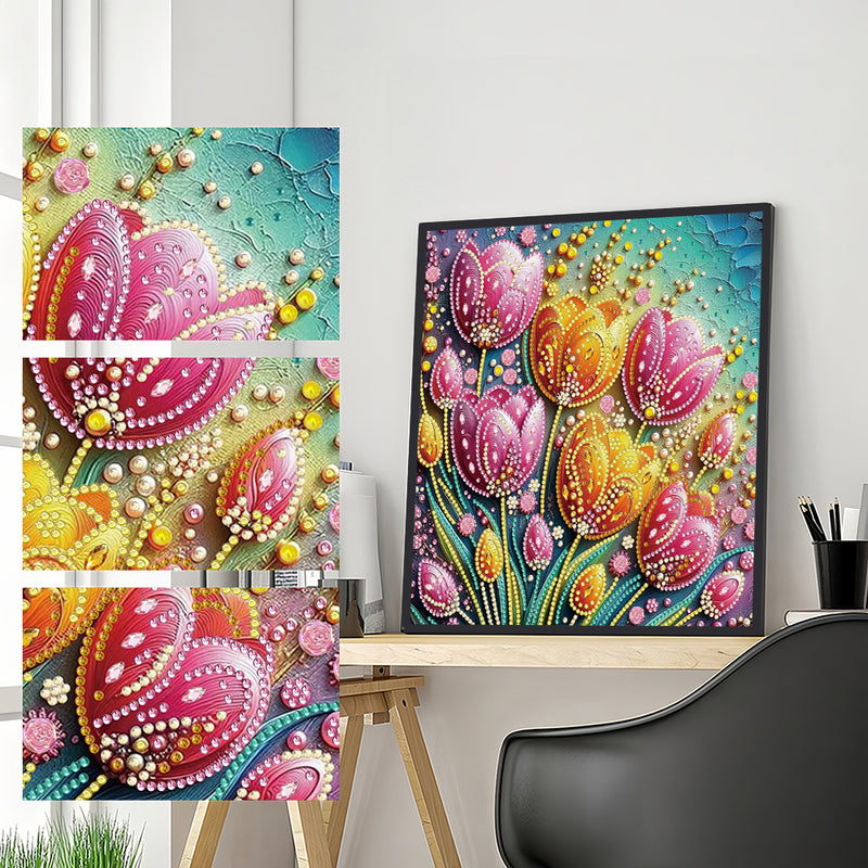 Yellow and Gold Tulips Special Shaped Drills Diamond Painting