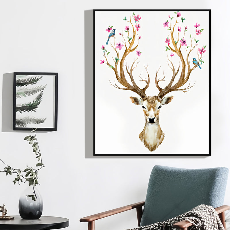 Antlers Full of Flowers Special Shaped Drills Diamond Painting