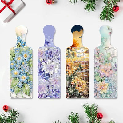 4Pcs Beautiful Fowers Tray Art Craft with Handle Diamond Painting