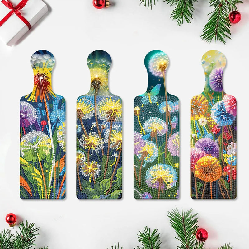 4Pcs Colorful Dandelions Tray Art Craft with Handle Diamond Painting