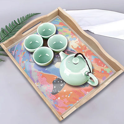 Cute Dolphin Wooden Serving Tray Diamond Painting