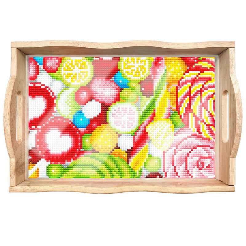 Summer Colorful Fruits Wooden Serving Tray Diamond Painting