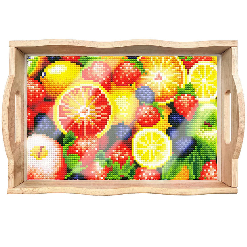 Colorful Fruits Wooden Serving Tray Diamond Painting