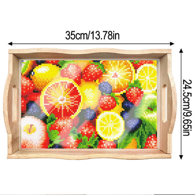 Colorful Fruits Wooden Serving Tray Diamond Painting