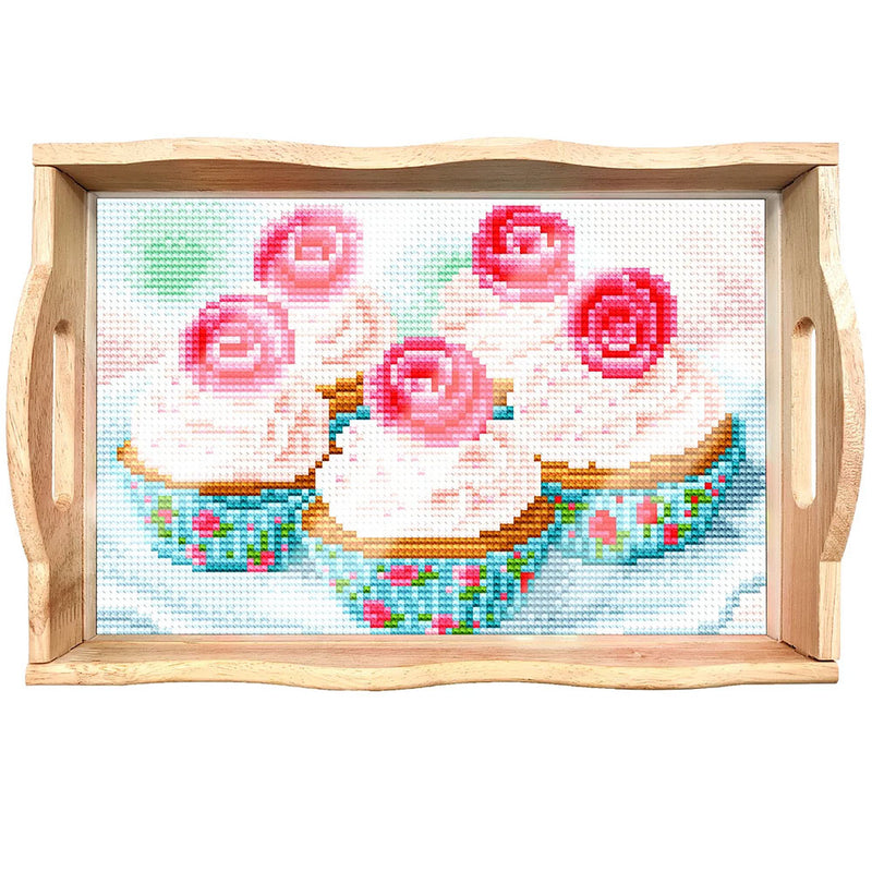 Yummy Cupcakes Wooden Serving Tray Diamond Painting