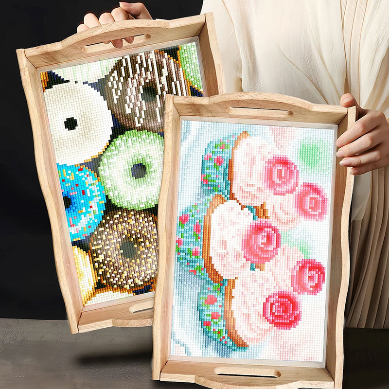 Yummy Cupcakes Wooden Serving Tray Diamond Painting