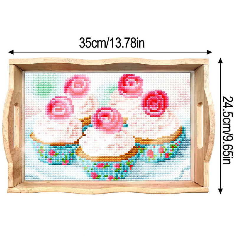 Yummy Cupcakes Wooden Serving Tray Diamond Painting