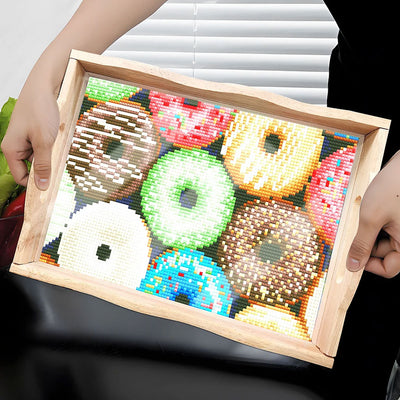 Yummy Donuts Wooden Serving Tray Diamond Painting