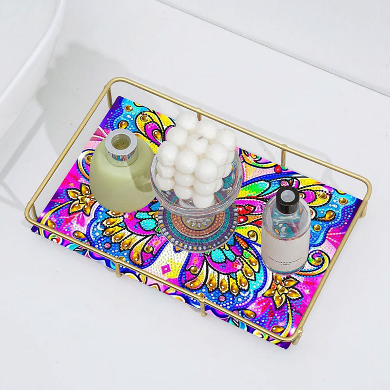 Special Shaped Colorful Butterfly Acrylic + Alloy Bathroom Tray Diamond Painting