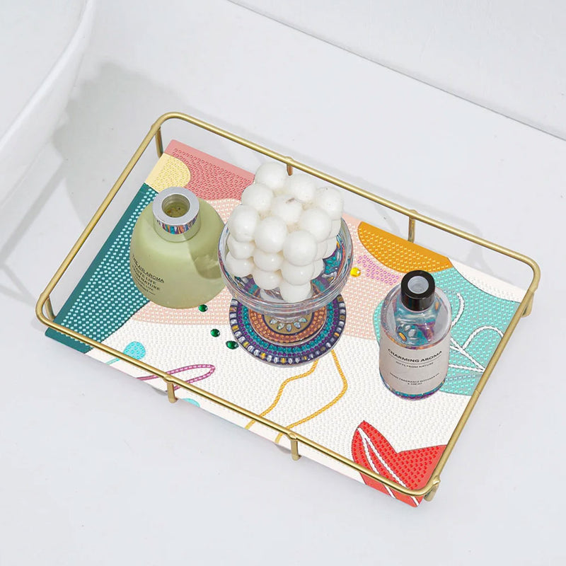 Special Shaped Abstract Pattern Acrylic + Alloy Bathroom Tray Diamond Painting