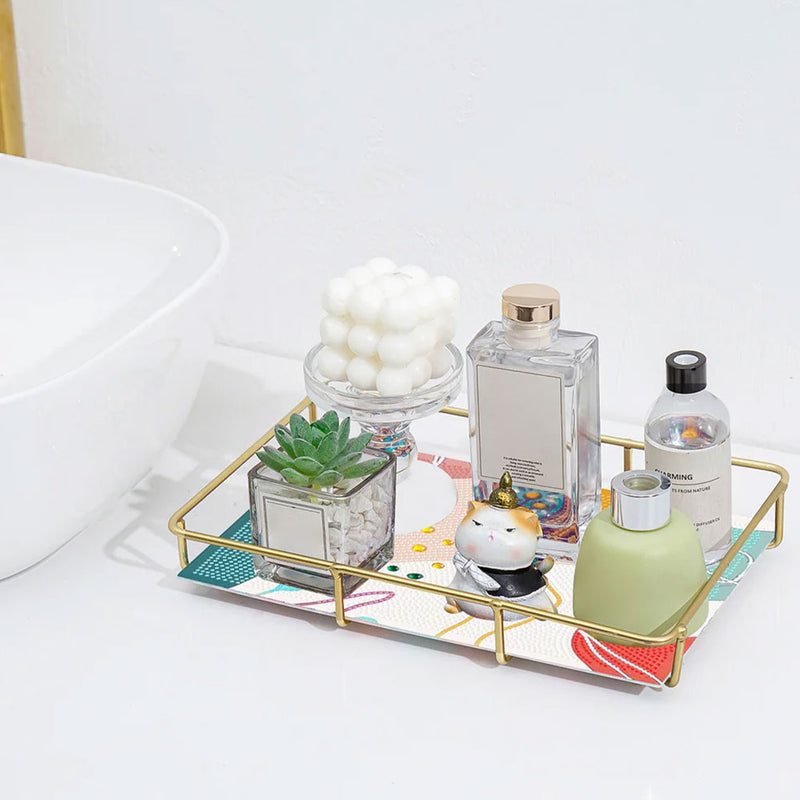 Special Shaped Abstract Pattern Acrylic + Alloy Bathroom Tray Diamond Painting