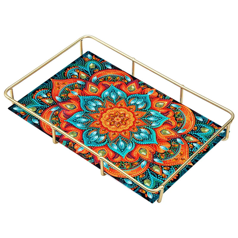 Special Shaped Lotus Mandala Acrylic + Alloy Bathroom Tray Diamond Painting