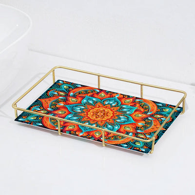 Special Shaped Lotus Mandala Acrylic + Alloy Bathroom Tray Diamond Painting