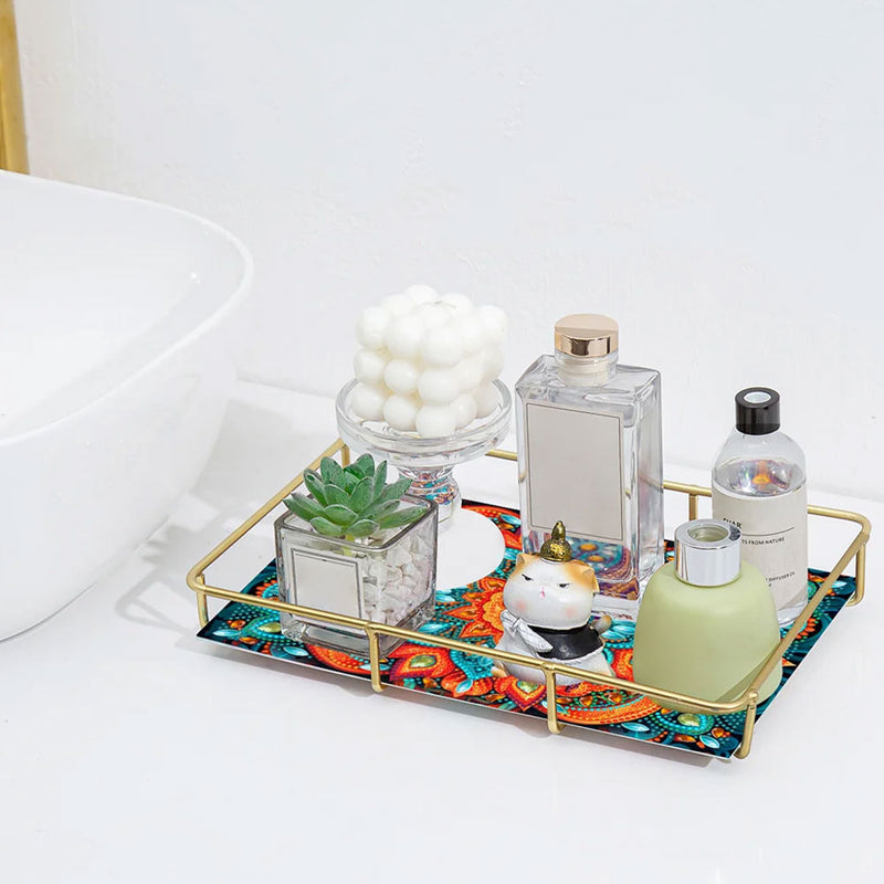 Special Shaped Lotus Mandala Acrylic + Alloy Bathroom Tray Diamond Painting