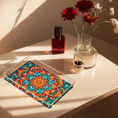 Special Shaped Lotus Mandala Acrylic + Alloy Bathroom Tray Diamond Painting