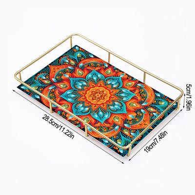 Special Shaped Lotus Mandala Acrylic + Alloy Bathroom Tray Diamond Painting