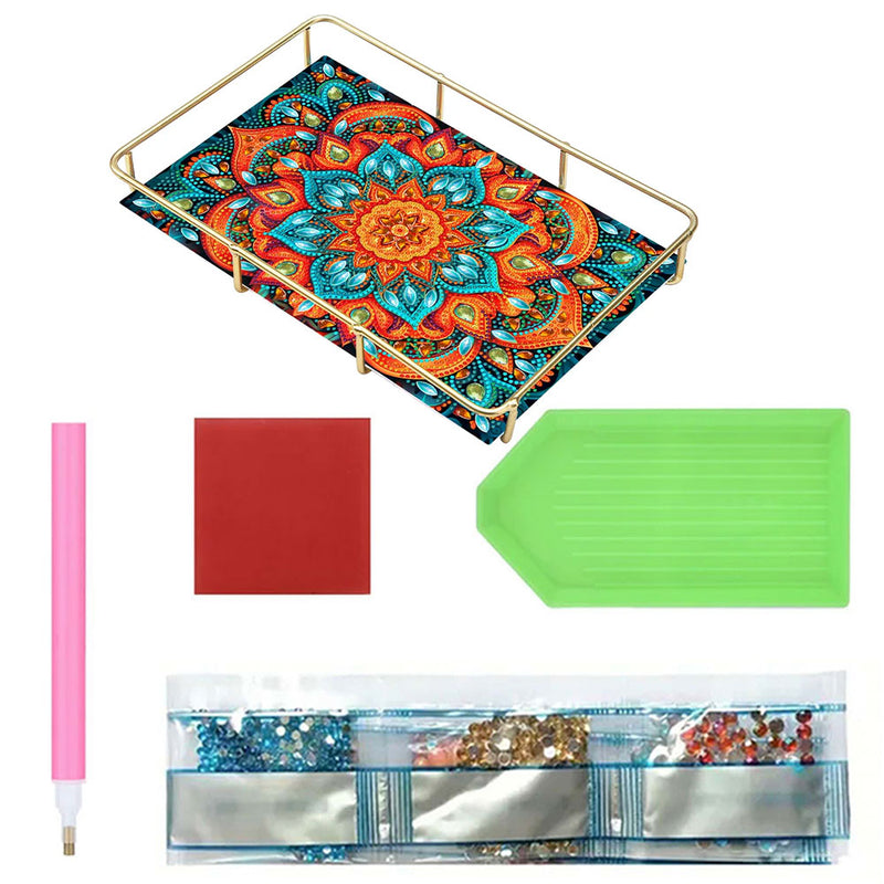 Special Shaped Lotus Mandala Acrylic + Alloy Bathroom Tray Diamond Painting