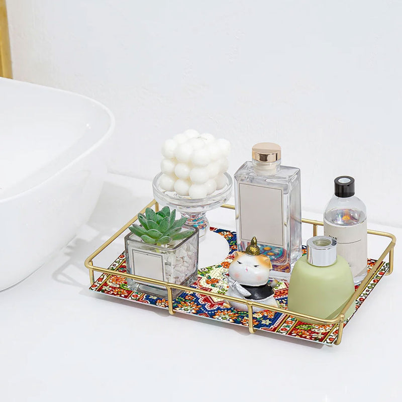 Special Shaped Retro Mandala Acrylic + Alloy Bathroom Tray Diamond Painting