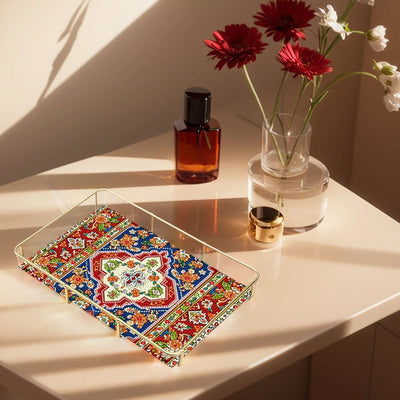 Special Shaped Retro Mandala Acrylic + Alloy Bathroom Tray Diamond Painting