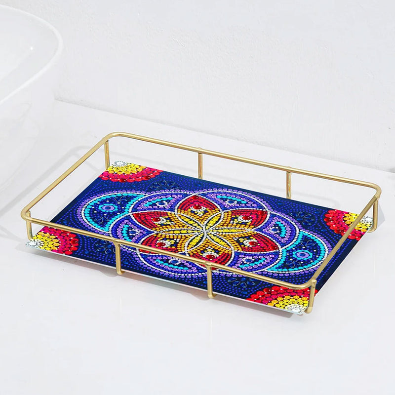 Special Shaped Flower Mandala Acrylic + Alloy Bathroom Tray Diamond Painting