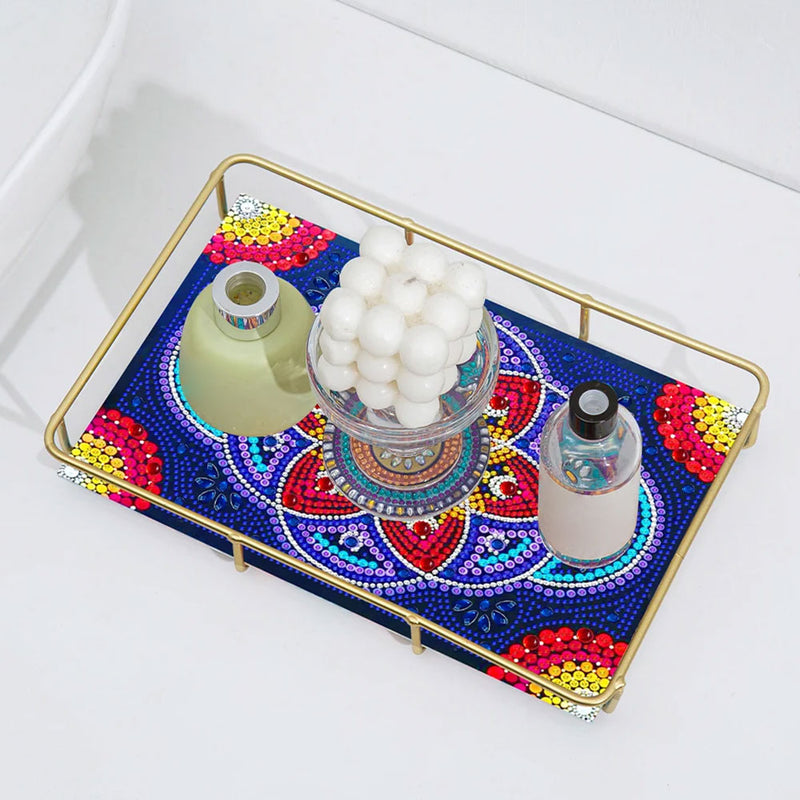 Special Shaped Flower Mandala Acrylic + Alloy Bathroom Tray Diamond Painting