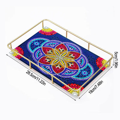 Special Shaped Flower Mandala Acrylic + Alloy Bathroom Tray Diamond Painting