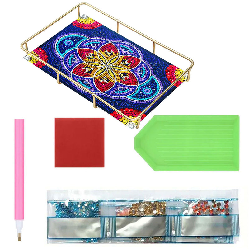 Special Shaped Flower Mandala Acrylic + Alloy Bathroom Tray Diamond Painting