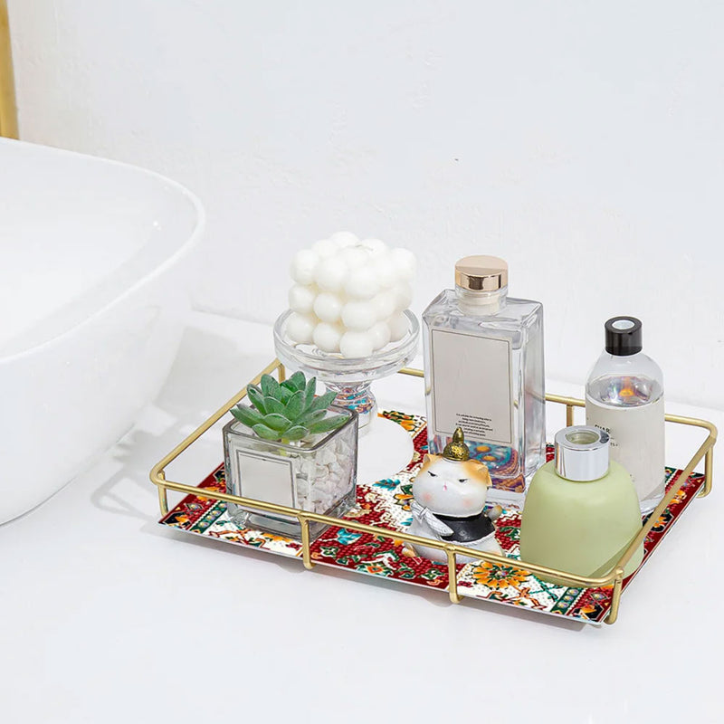 Special Shaped Mandala Pattern Acrylic + Alloy Bathroom Tray Diamond Painting