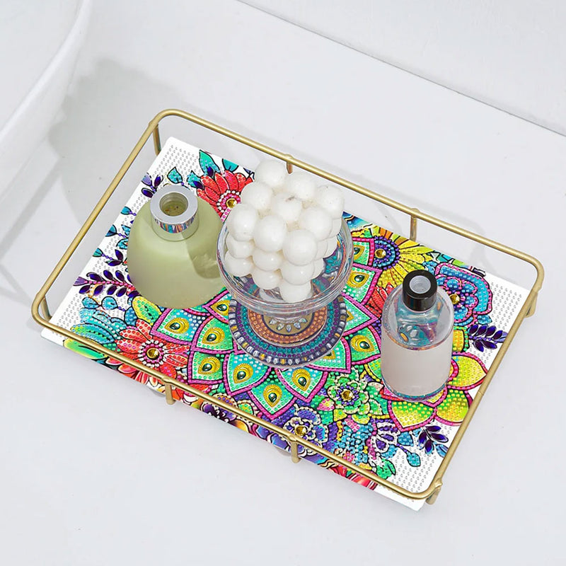 Special Shaped Green Succulent Acrylic + Alloy Bathroom Tray Diamond Painting