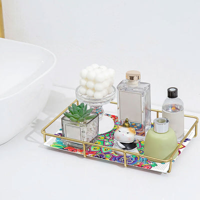 Special Shaped Green Succulent Acrylic + Alloy Bathroom Tray Diamond Painting