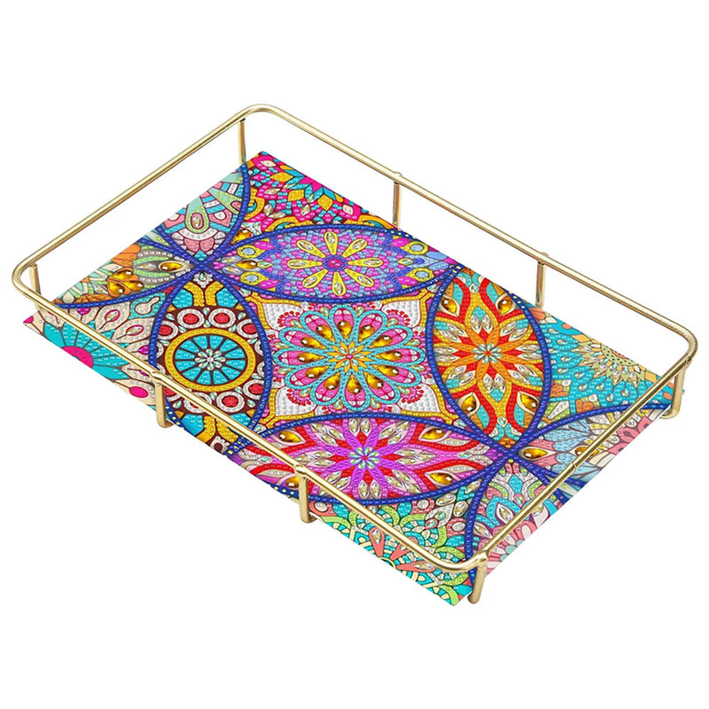 Special Shaped Colorful Mandala Acrylic + Alloy Bathroom Tray Diamond Painting