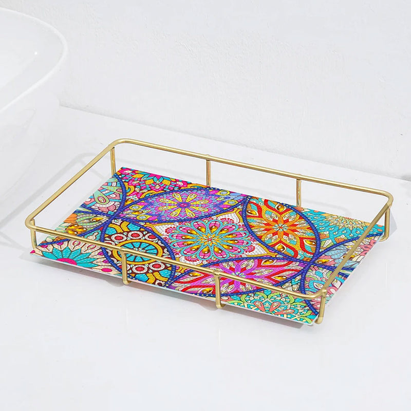 Special Shaped Colorful Mandala Acrylic + Alloy Bathroom Tray Diamond Painting