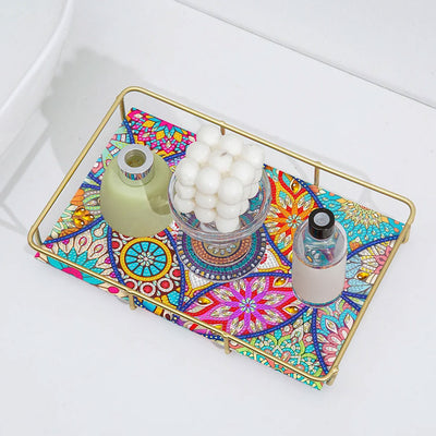 Special Shaped Colorful Mandala Acrylic + Alloy Bathroom Tray Diamond Painting