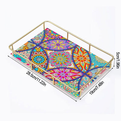 Special Shaped Colorful Mandala Acrylic + Alloy Bathroom Tray Diamond Painting