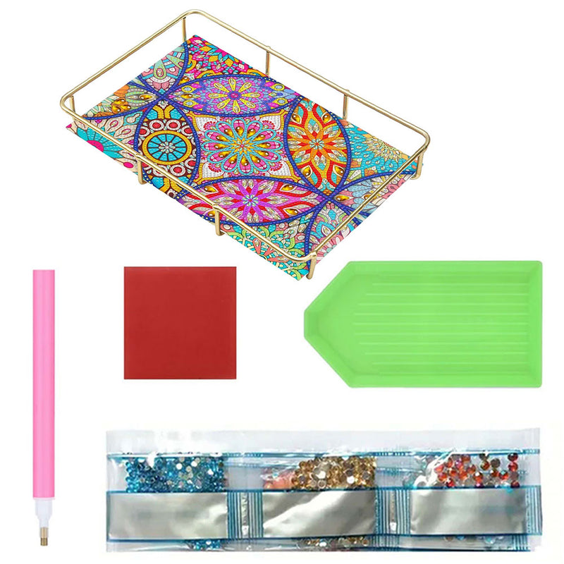 Special Shaped Colorful Mandala Acrylic + Alloy Bathroom Tray Diamond Painting