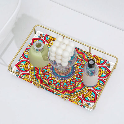 Special Shaped Bustling Mandala Acrylic + Alloy Bathroom Tray Diamond Painting