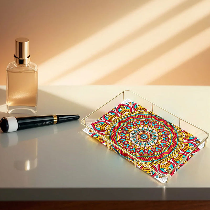 Special Shaped Bustling Mandala Acrylic + Alloy Bathroom Tray Diamond Painting