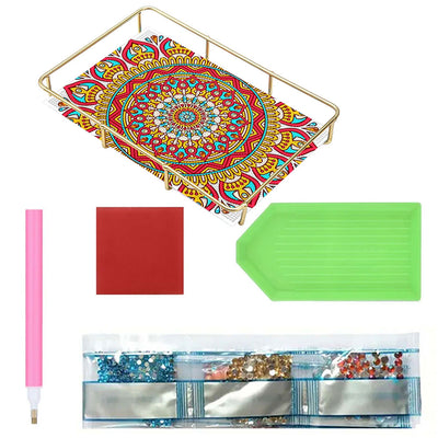 Special Shaped Bustling Mandala Acrylic + Alloy Bathroom Tray Diamond Painting