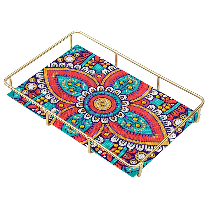 Special Shaped Petal Mandala Acrylic + Alloy Bathroom Tray Diamond Painting