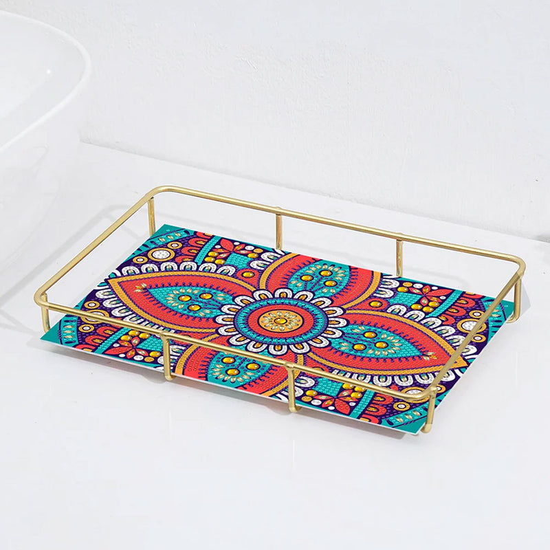 Special Shaped Petal Mandala Acrylic + Alloy Bathroom Tray Diamond Painting