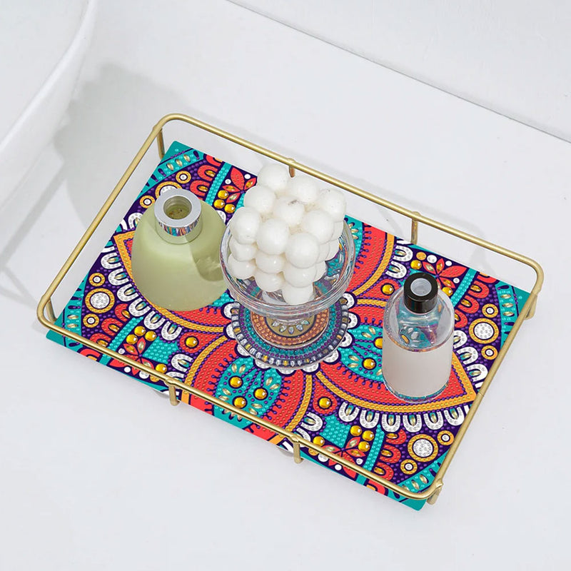 Special Shaped Petal Mandala Acrylic + Alloy Bathroom Tray Diamond Painting