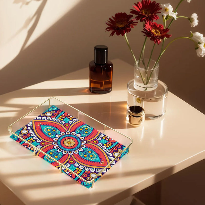 Special Shaped Petal Mandala Acrylic + Alloy Bathroom Tray Diamond Painting