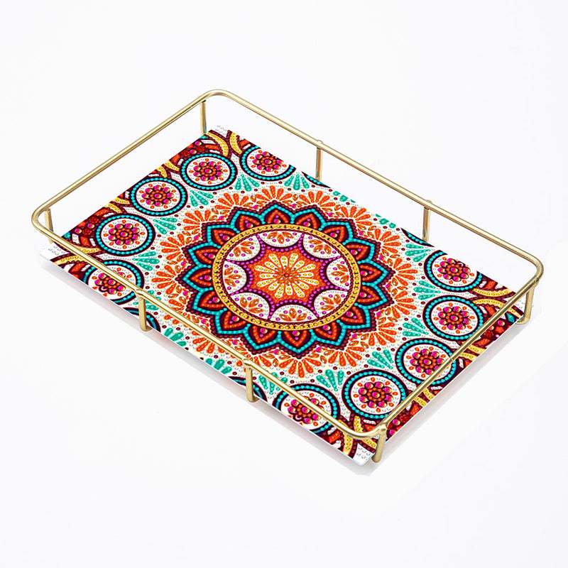 Special Shaped Brilliant Mandala Acrylic + Alloy Bathroom Tray Diamond Painting