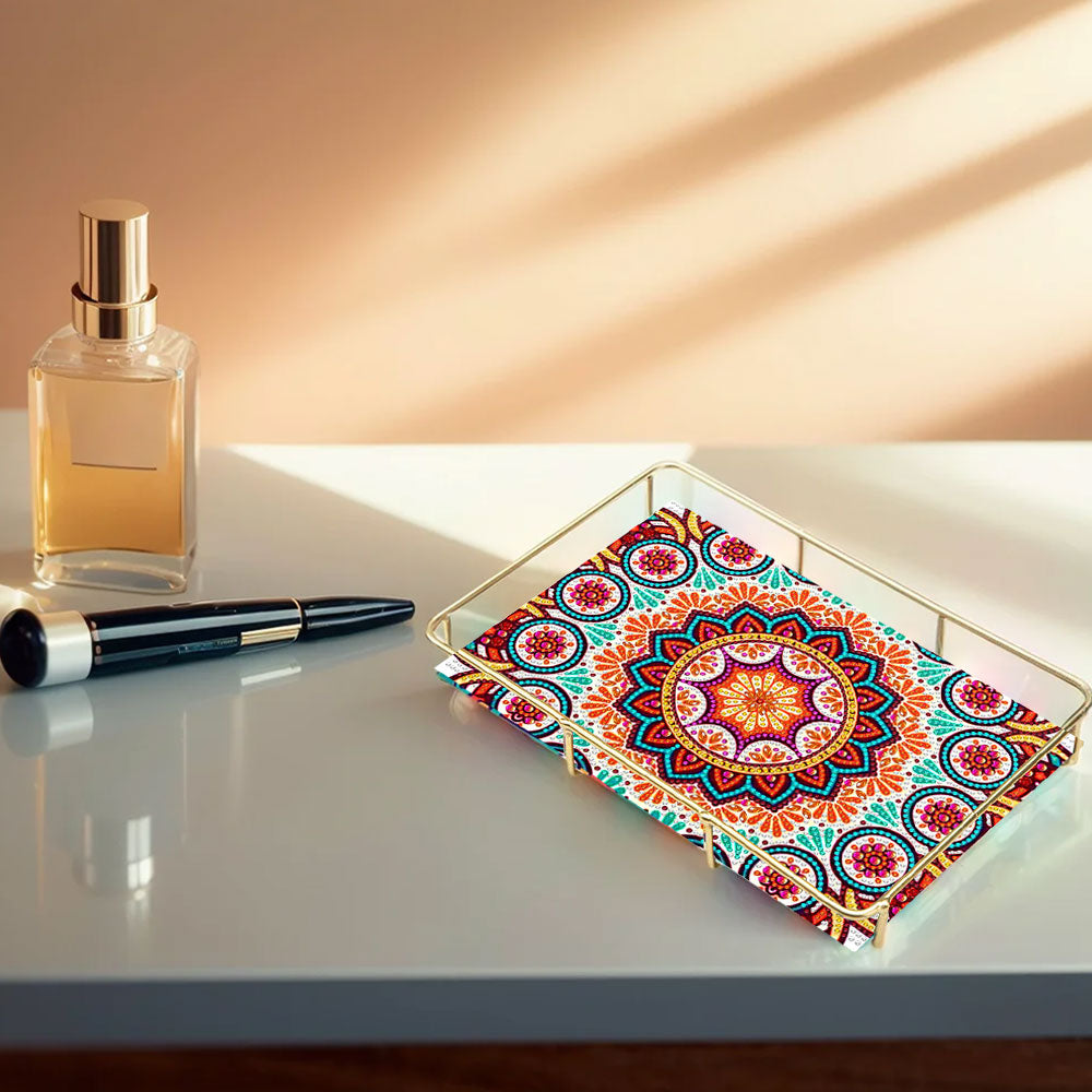 Special Shaped Brilliant Mandala Acrylic + Alloy Bathroom Tray Diamond Painting
