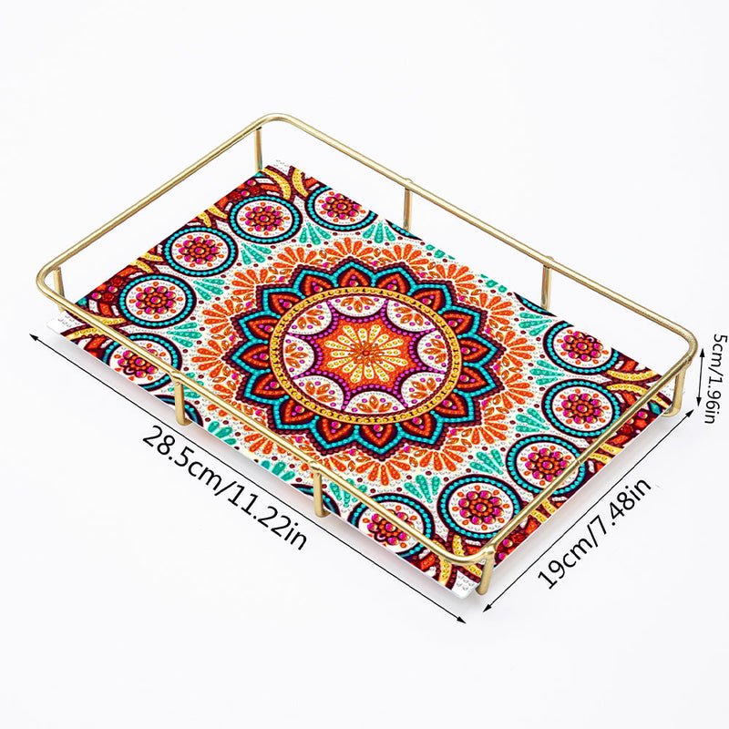 Special Shaped Brilliant Mandala Acrylic + Alloy Bathroom Tray Diamond Painting