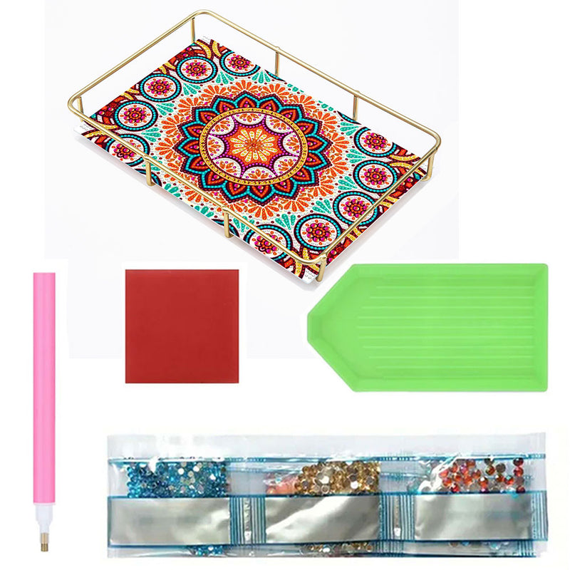 Special Shaped Brilliant Mandala Acrylic + Alloy Bathroom Tray Diamond Painting