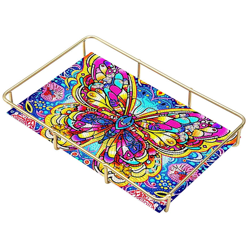 Special Shaped Brilliant Butterfly Acrylic + Alloy Bathroom Tray Diamond Painting