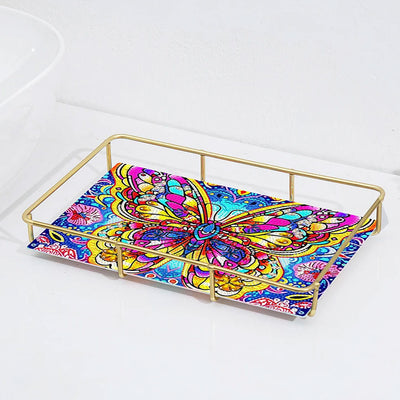 Special Shaped Brilliant Butterfly Acrylic + Alloy Bathroom Tray Diamond Painting